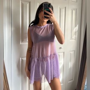 Truly Madly Deeply Babydoll Mesh Tank Top